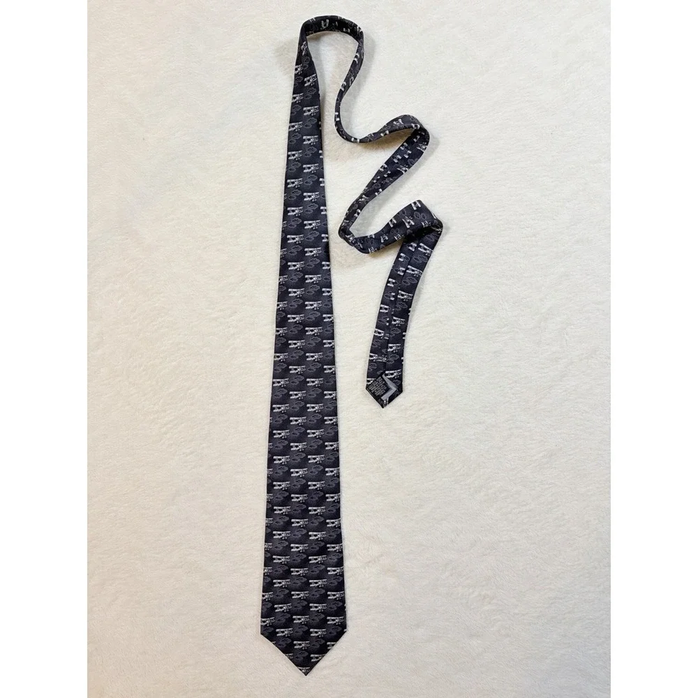Beaufort The Rack Men's Airplane Gray White 100%‎ Silk Classic Woven Tie